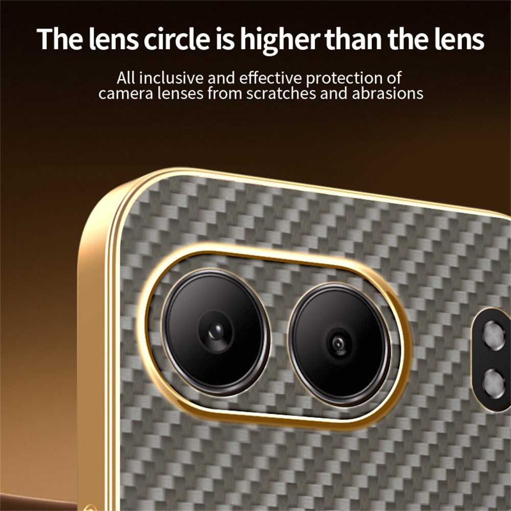 For-OnePlus-Nord-4-Phone-Case-Carbon-Fiber-Textured-Electroplated-TPU-Back-Cover-Coffee