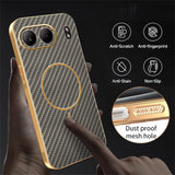 For-OnePlus-Nord-4-Phone-Case-Carbon-Fiber-Textured-Electroplated-TPU-Back-Cover-Coffee