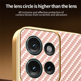 For-Motorola-Edge-50-5G-Phone-Case-Carbon-Fiber-Textured-Electroplated-TPU-Back-Cover-Pink