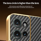 For-Motorola-Edge-50-5G-Phone-Case-Carbon-Fiber-Textured-Electroplated-TPU-Back-Cover-Black