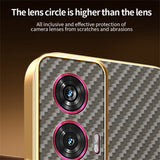 For-Motorola-Edge-50-Fusion-5G-Phone-Case-Carbon-Fiber-Textured-Electroplated-TPU-Back-Cover-Coffee