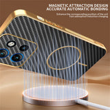 For-Motorola-Edge-50-Neo-5G-Phone-Case-Carbon-Fiber-Textured-Electroplated-TPU-Back-Cover-Black