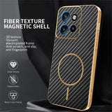 For-Motorola-Edge-50-Neo-5G-Phone-Case-Carbon-Fiber-Textured-Electroplated-TPU-Back-Cover-Black