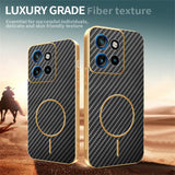 For-Motorola-Edge-50-Neo-5G-Phone-Case-Carbon-Fiber-Textured-Electroplated-TPU-Back-Cover-Black