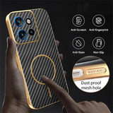 For-Motorola-Edge-50-Neo-5G-Phone-Case-Carbon-Fiber-Textured-Electroplated-TPU-Back-Cover-Black