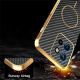 For-Motorola-Edge-50-Neo-5G-Phone-Case-Carbon-Fiber-Textured-Electroplated-TPU-Back-Cover-Black