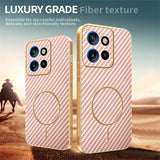 For-Motorola-Edge-50-Neo-5G-Phone-Case-Carbon-Fiber-Textured-Electroplated-TPU-Back-Cover-Pink