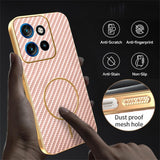 For-Motorola-Edge-50-Neo-5G-Phone-Case-Carbon-Fiber-Textured-Electroplated-TPU-Back-Cover-Pink
