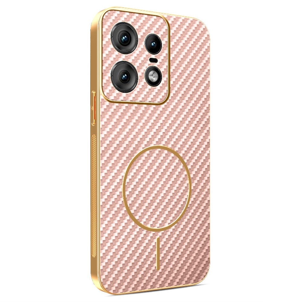 For-Motorola-Edge-50-Pro-5G-Phone-Case-Carbon-Fiber-Textured-Electroplated-TPU-Back-Cover-Pink