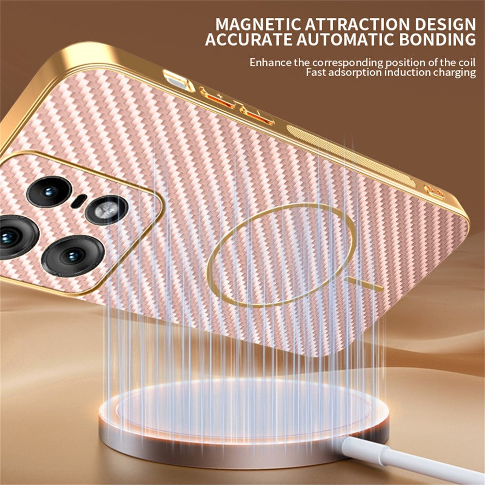 For-Motorola-Edge-50-Pro-5G-Phone-Case-Carbon-Fiber-Textured-Electroplated-TPU-Back-Cover-Pink