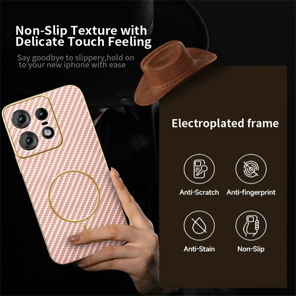 For-Motorola-Edge-50-Pro-5G-Phone-Case-Carbon-Fiber-Textured-Electroplated-TPU-Back-Cover-Pink