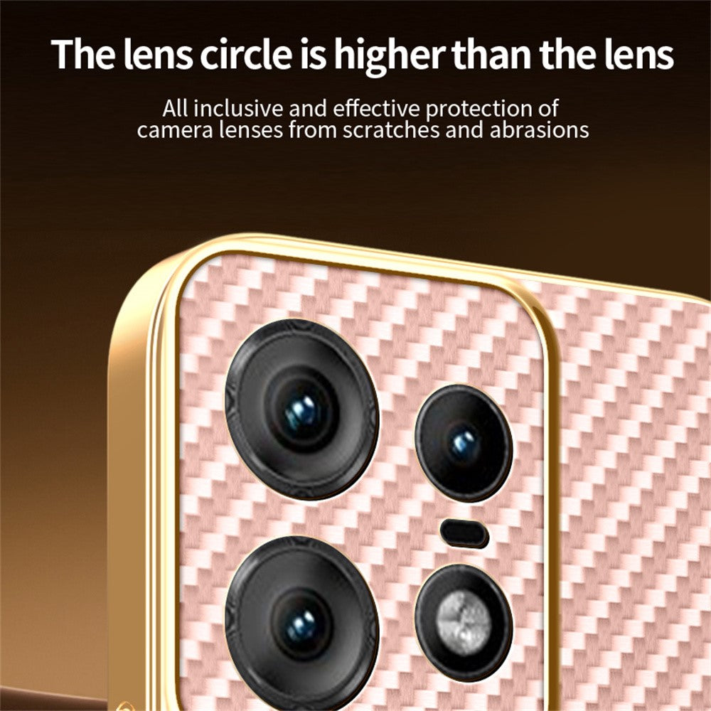 For-Motorola-Edge-50-Pro-5G-Phone-Case-Carbon-Fiber-Textured-Electroplated-TPU-Back-Cover-Pink