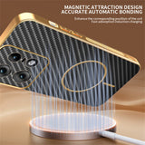 For-Motorola-Edge-50-Pro-5G-Phone-Case-Carbon-Fiber-Textured-Electroplated-TPU-Back-Cover-Black