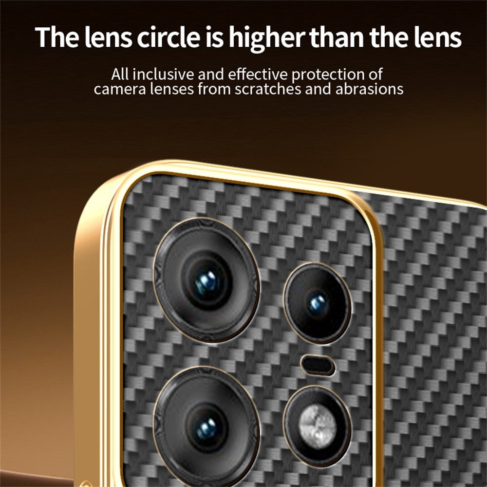 For-Motorola-Edge-50-Pro-5G-Phone-Case-Carbon-Fiber-Textured-Electroplated-TPU-Back-Cover-Black