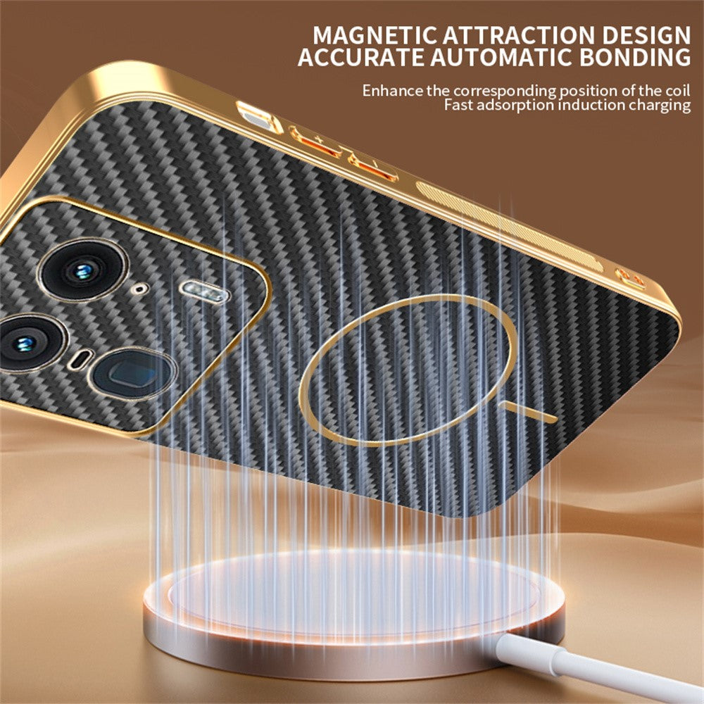 For-Motorola-Edge-50-Ultra-5G-Phone-Case-Carbon-Fiber-Textured-Electroplated-TPU-Back-Cover-Black