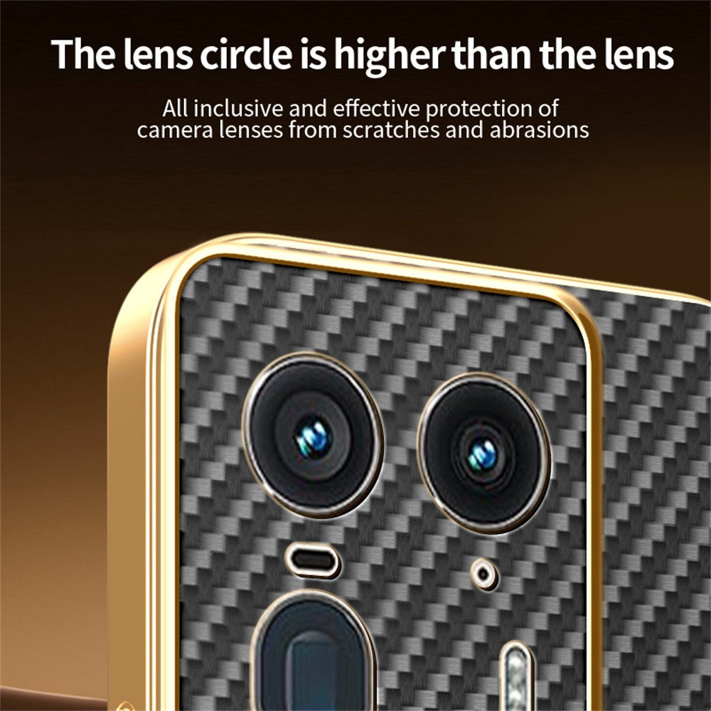 For-Motorola-Edge-50-Ultra-5G-Phone-Case-Carbon-Fiber-Textured-Electroplated-TPU-Back-Cover-Black