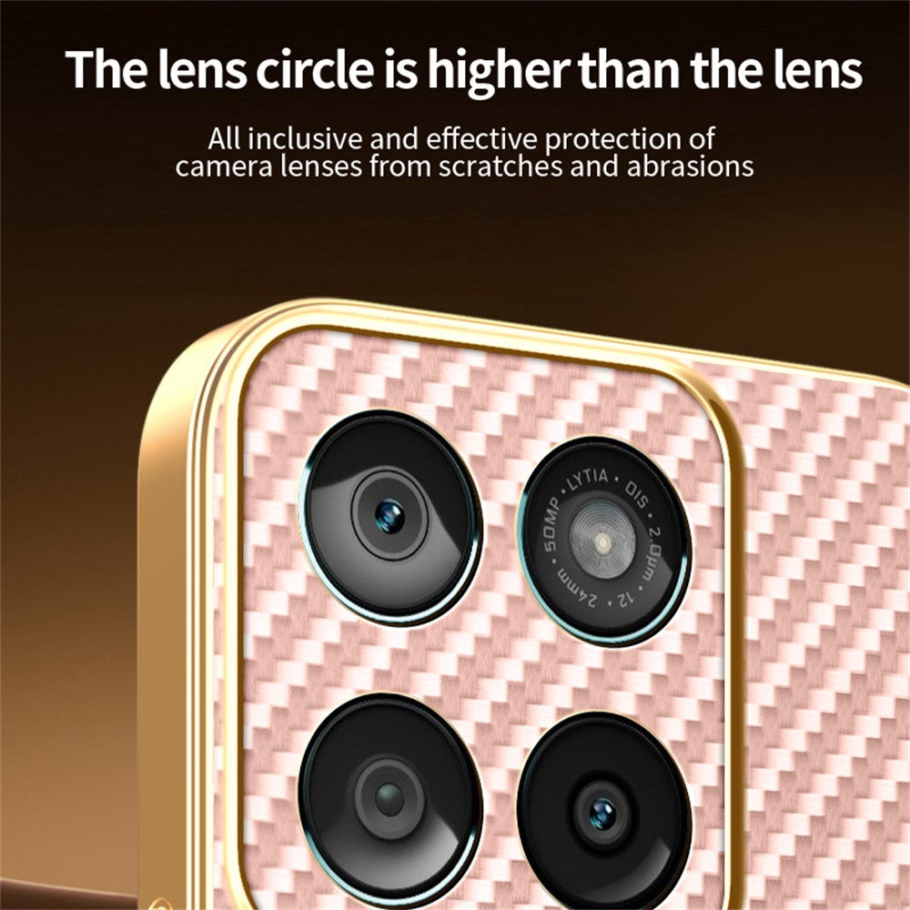 For-Motorola-Edge-60-Fusion-5G-/-Edge-60-5G-/-Edge-60s-5G-Phone-Case-Carbon-Fiber-Textured-Electroplated-TPU-Back-Cover-Pink