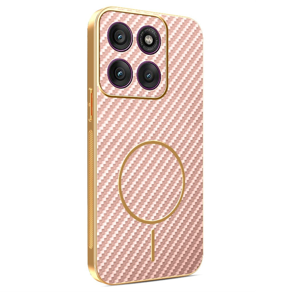 For-Motorola-Edge-60-Pro-5G-Phone-Case-Carbon-Fiber-Textured-Electroplated-TPU-Back-Cover-Pink