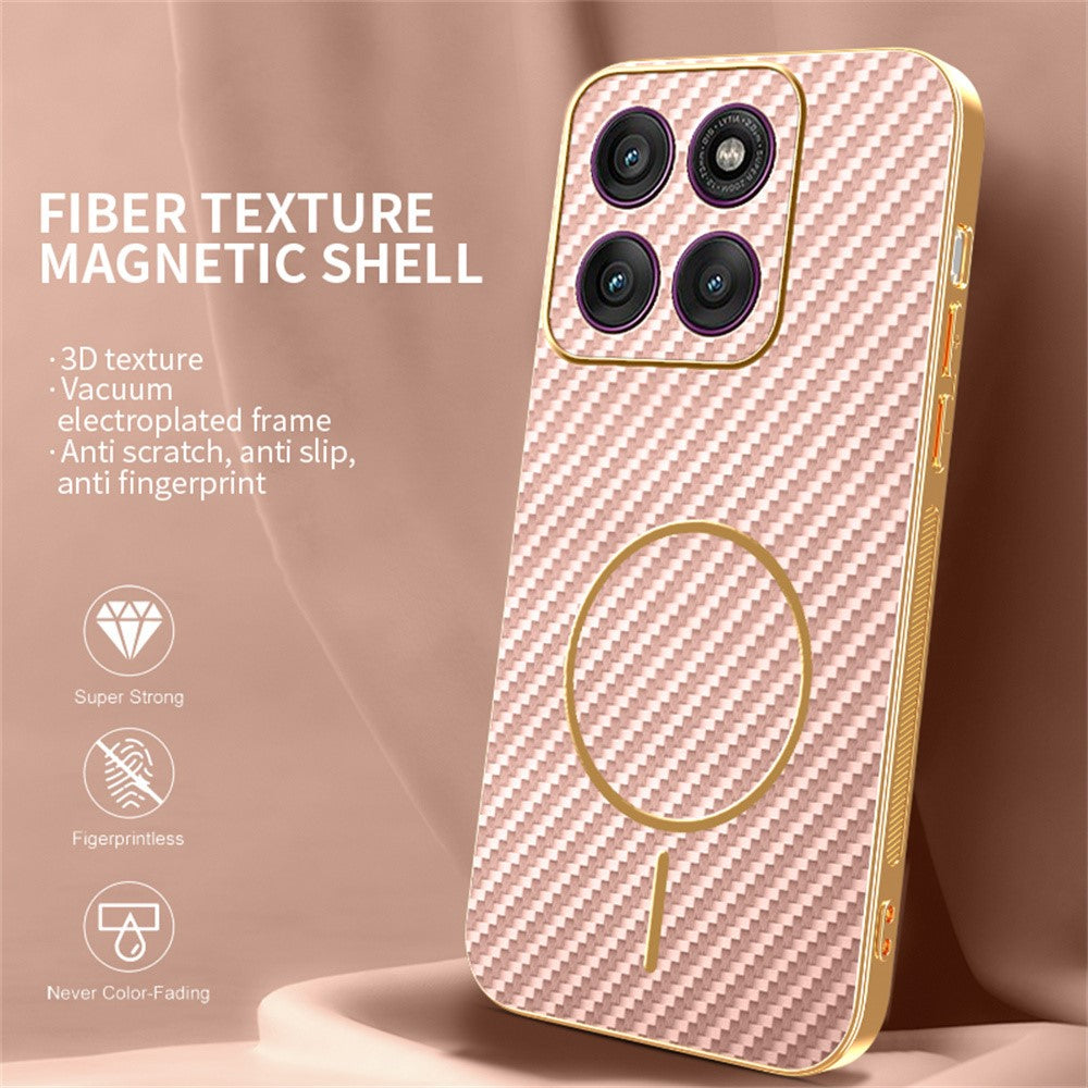 For-Motorola-Edge-60-Pro-5G-Phone-Case-Carbon-Fiber-Textured-Electroplated-TPU-Back-Cover-Pink