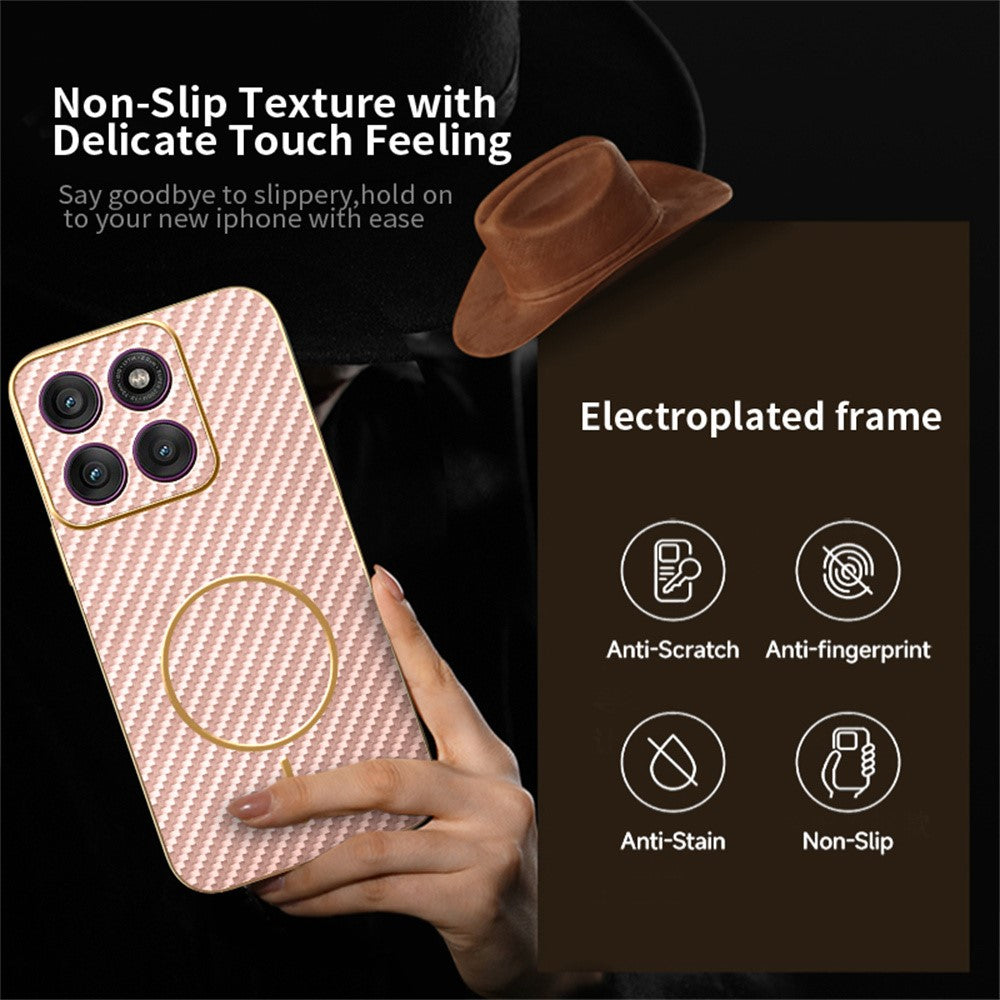 For-Motorola-Edge-60-Pro-5G-Phone-Case-Carbon-Fiber-Textured-Electroplated-TPU-Back-Cover-Pink