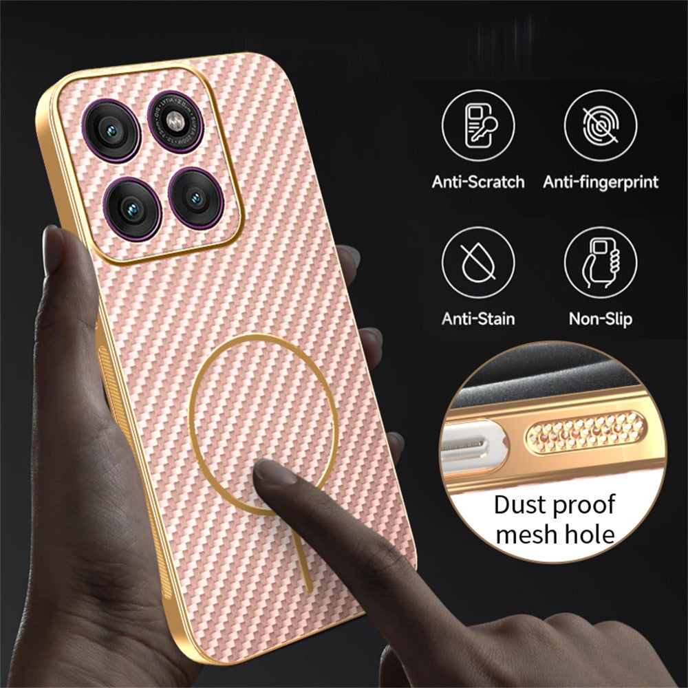 For-Motorola-Edge-60-Pro-5G-Phone-Case-Carbon-Fiber-Textured-Electroplated-TPU-Back-Cover-Pink