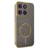 For-Motorola-Edge-60-Pro-5G-Phone-Case-Carbon-Fiber-Textured-Electroplated-TPU-Back-Cover-Coffee