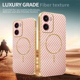 For-Motorola-Moto-G05-4G-/-E15-4G-Phone-Case-Carbon-Fiber-Textured-Electroplated-TPU-Back-Cover-Pink