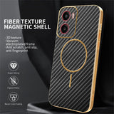 For-Motorola-Moto-G05-4G-/-E15-4G-Phone-Case-Carbon-Fiber-Textured-Electroplated-TPU-Back-Cover-Black