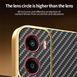 For-Motorola-Moto-G05-4G-/-E15-4G-Phone-Case-Carbon-Fiber-Textured-Electroplated-TPU-Back-Cover-Black