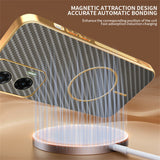 For-Motorola-Moto-G35-5G-Phone-Case-Carbon-Fiber-Textured-Electroplated-TPU-Back-Cover-Coffee