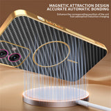 For-Motorola-Moto-G55-5G-Phone-Case-Carbon-Fiber-Textured-Electroplated-TPU-Back-Cover-Black