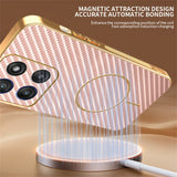 For-Motorola-Moto-G56-5G-Phone-Case-Carbon-Fiber-Textured-Electroplated-TPU-Back-Cover-Pink