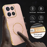 For-Motorola-Moto-G56-5G-Phone-Case-Carbon-Fiber-Textured-Electroplated-TPU-Back-Cover-Pink
