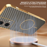 For-Motorola-Moto-G85-5G-Phone-Case-Carbon-Fiber-Textured-Electroplated-TPU-Back-Cover-Coffee