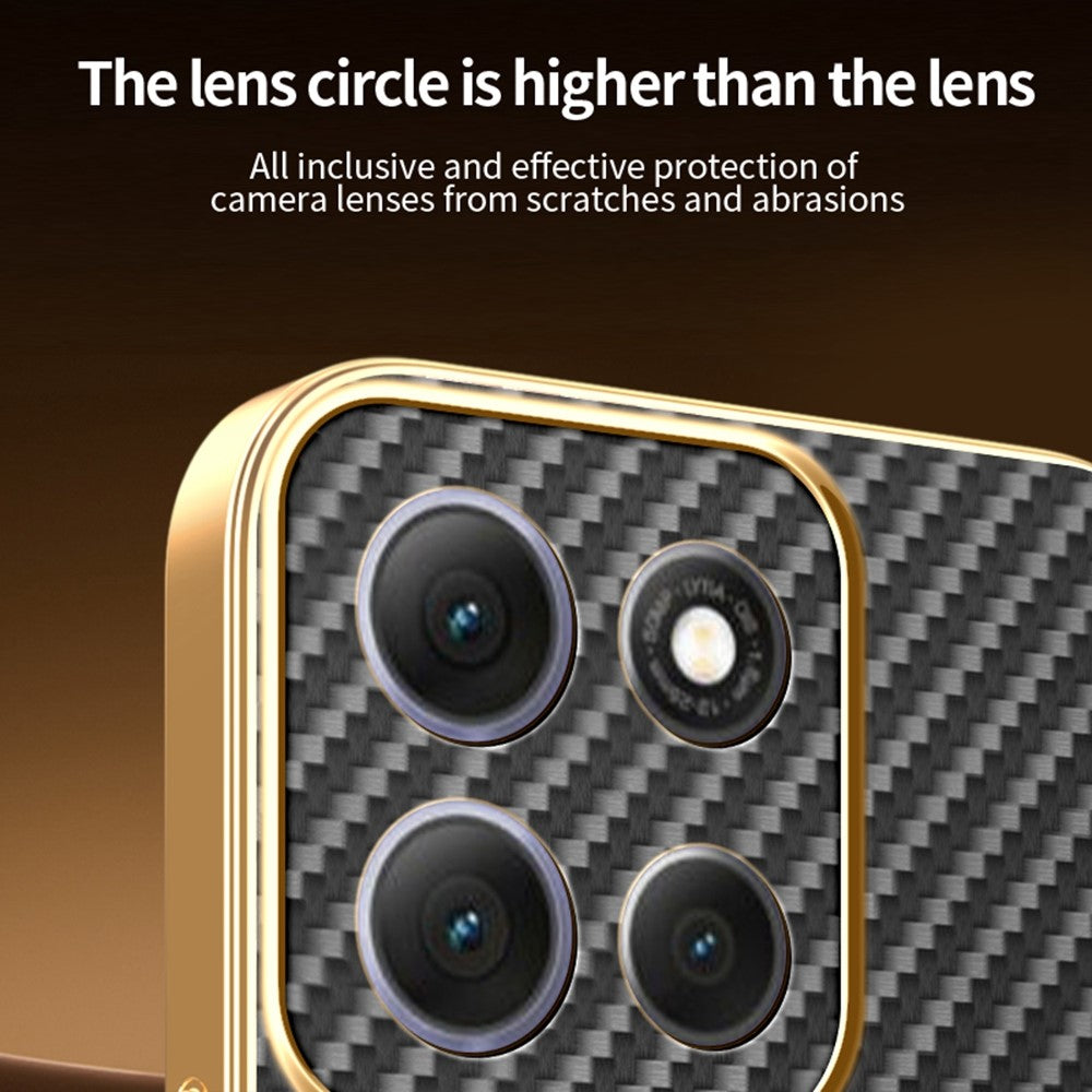 For-Motorola-Moto-G86-5G-Phone-Case-Carbon-Fiber-Textured-Electroplated-TPU-Back-Cover-Black