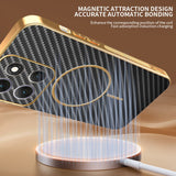 For-Motorola-Moto-G86-5G-Phone-Case-Carbon-Fiber-Textured-Electroplated-TPU-Back-Cover-Black