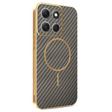 For-Motorola-Moto-G86-5G-Phone-Case-Carbon-Fiber-Textured-Electroplated-TPU-Back-Cover-Coffee