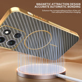 For-Motorola-Moto-G86-5G-Phone-Case-Carbon-Fiber-Textured-Electroplated-TPU-Back-Cover-Coffee