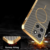 For-Motorola-Moto-G86-5G-Phone-Case-Carbon-Fiber-Textured-Electroplated-TPU-Back-Cover-Coffee