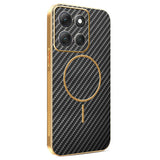 For-Motorola-Moto-G86-Power-5G-Phone-Case-Carbon-Fiber-Textured-Electroplated-TPU-Back-Cover-Black