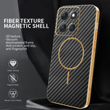 For-Motorola-Moto-G86-Power-5G-Phone-Case-Carbon-Fiber-Textured-Electroplated-TPU-Back-Cover-Black