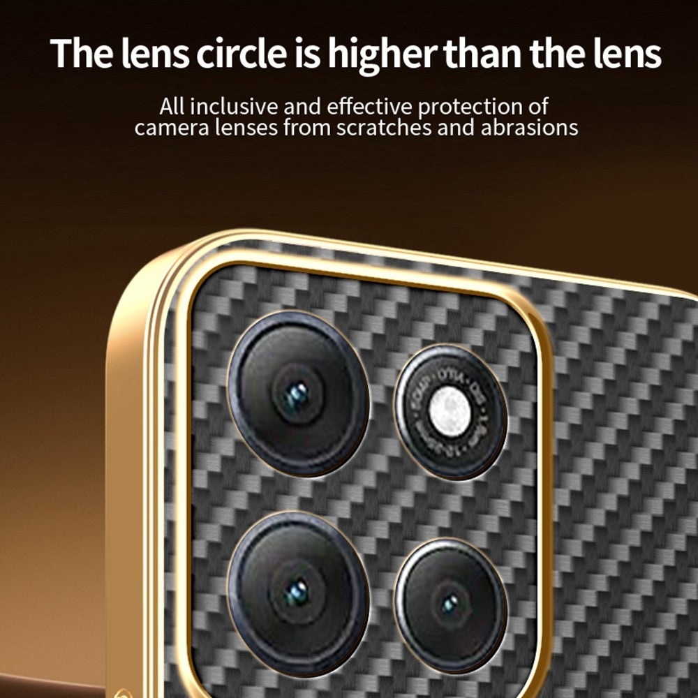 For-Motorola-Moto-G86-Power-5G-Phone-Case-Carbon-Fiber-Textured-Electroplated-TPU-Back-Cover-Black