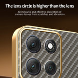 For-Motorola-Moto-G86-Power-5G-Phone-Case-Carbon-Fiber-Textured-Electroplated-TPU-Back-Cover-Coffee