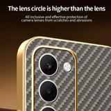 Phone-Case-For-Oppo-A5-5G-/-A5-4G-/-A5i-Pro-4G-/-A5m-4G-/-K13x-5G-Carbon-Fiber-Textured-Electroplated-TPU-Back-Cover-Coffee