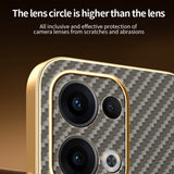 For-Oppo-Reno13-5G-(Global)-Phone-Case-Carbon-Fiber-Textured-Electroplated-TPU-Back-Cover-Coffee