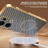 For-Oppo-Reno13-5G-(Global)-Phone-Case-Carbon-Fiber-Textured-Electroplated-TPU-Back-Cover-Coffee