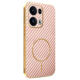 For-Oppo-Reno13-Pro-5G-Phone-Case-Carbon-Fiber-Textured-Electroplated-TPU-Back-Cover-Pink