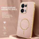 For-Oppo-Reno13-Pro-5G-Phone-Case-Carbon-Fiber-Textured-Electroplated-TPU-Back-Cover-Pink