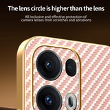 For-Oppo-Reno13-Pro-5G-Phone-Case-Carbon-Fiber-Textured-Electroplated-TPU-Back-Cover-Pink