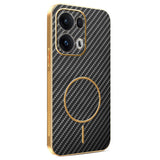 For-Oppo-Reno13-Pro-5G-Phone-Case-Carbon-Fiber-Textured-Electroplated-TPU-Back-Cover-Black
